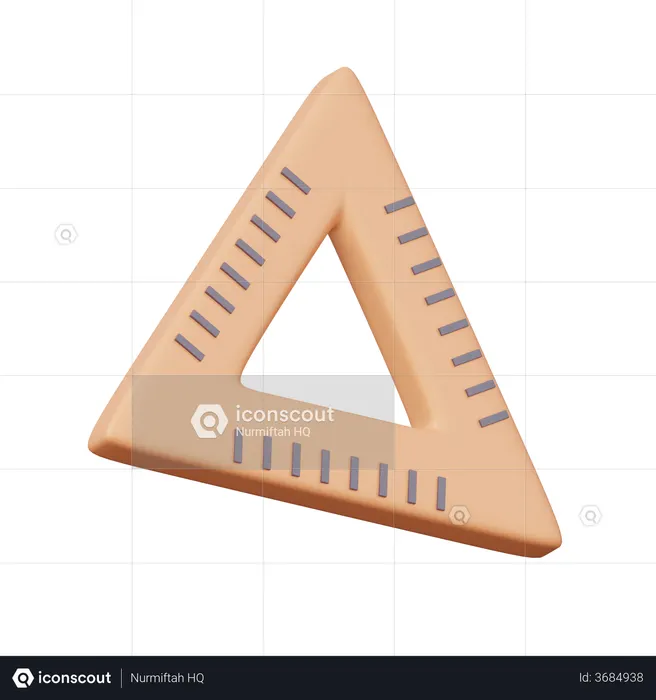 Set Square  3D Icon