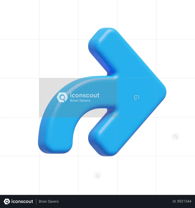 Seta curva  3D Icon