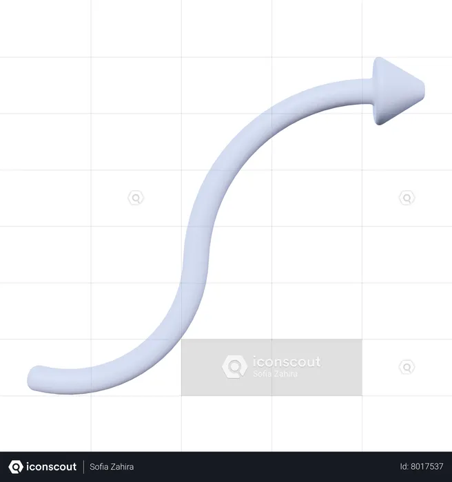 Seta para cima para a direita  Ícone 3D