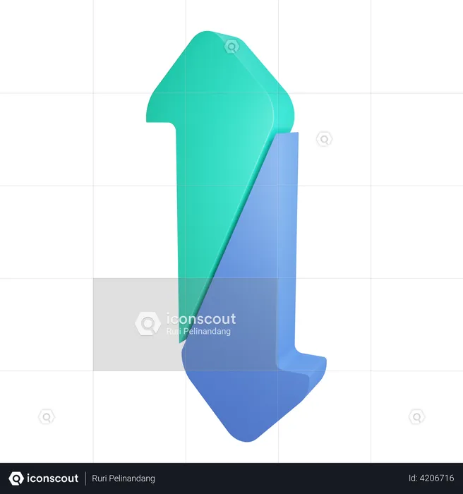 Seta para cima e para baixo  3D Illustration