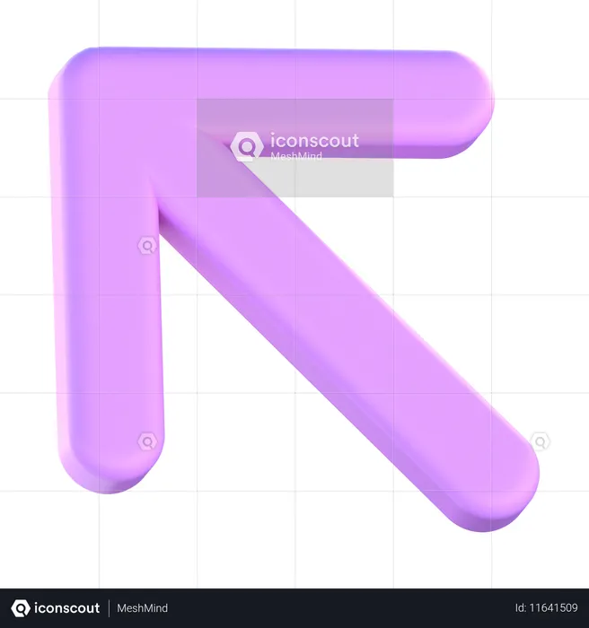 Seta superior esquerda  3D Icon