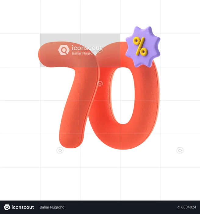 Setenta por ciento de descuento  3D Icon