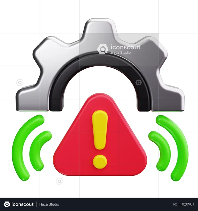 Setting Alert  3D Icon