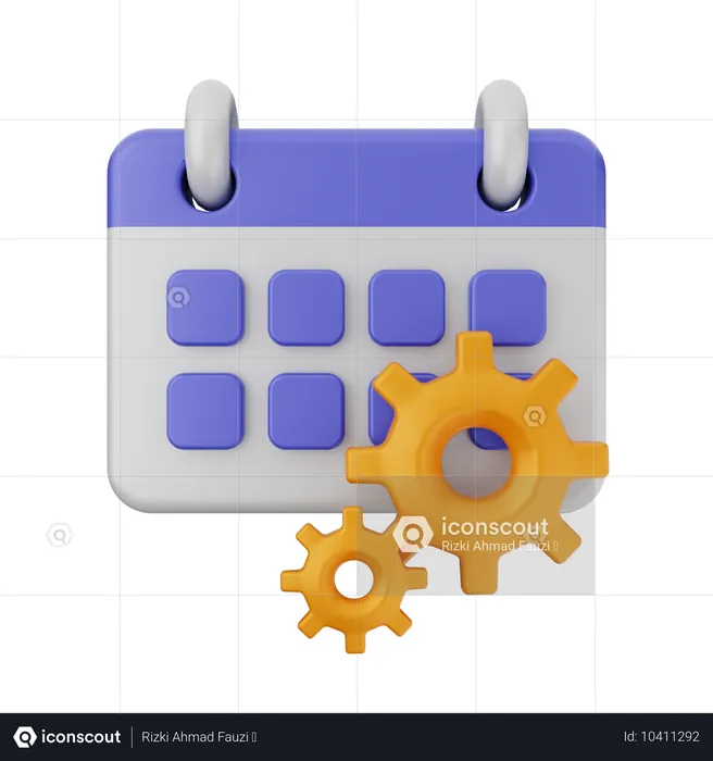 Setting Calendar  3D Icon