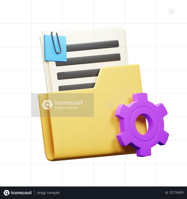 Setting Document  3D Icon