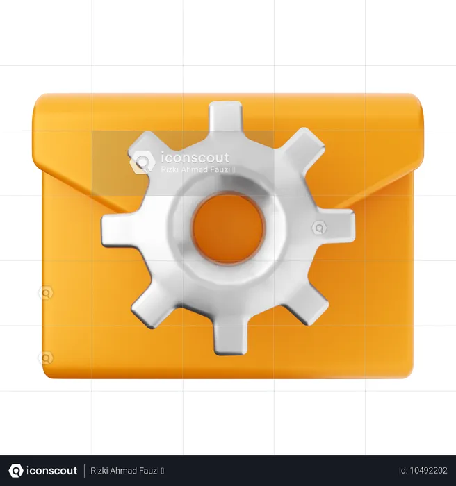 Setting Mail Message  3D Icon