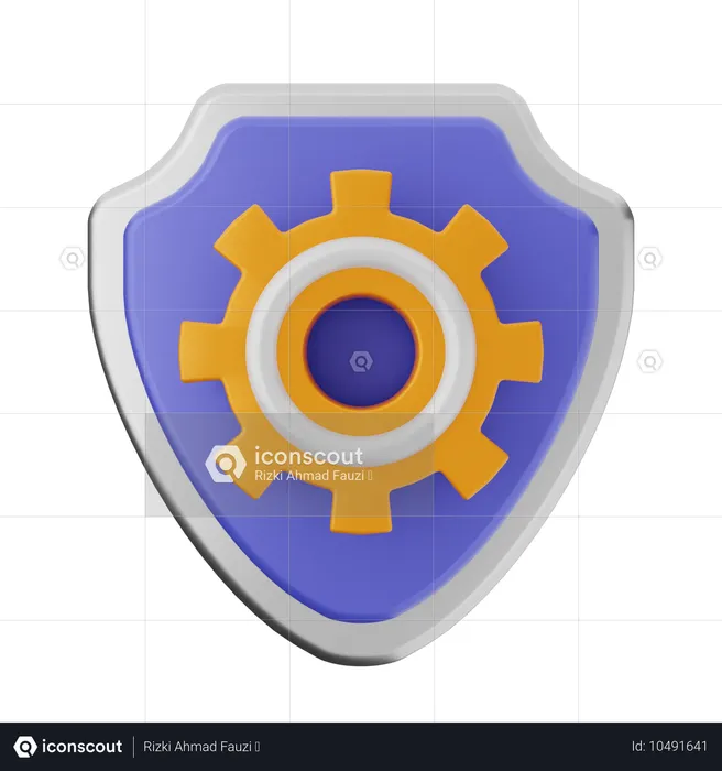 Setting Shield Protection  3D Icon