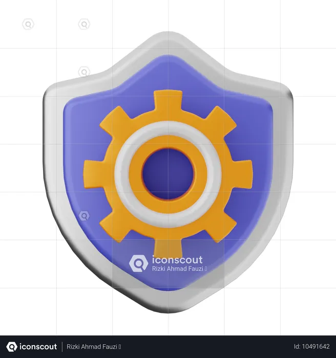 Setting Shield Protection  3D Icon