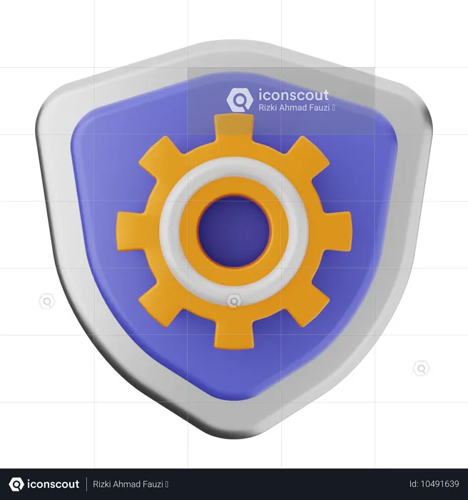 Setting Shield Protection  3D Icon