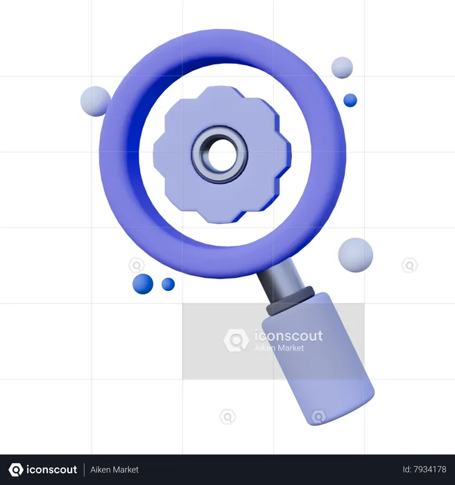 Settings Search  3D Icon