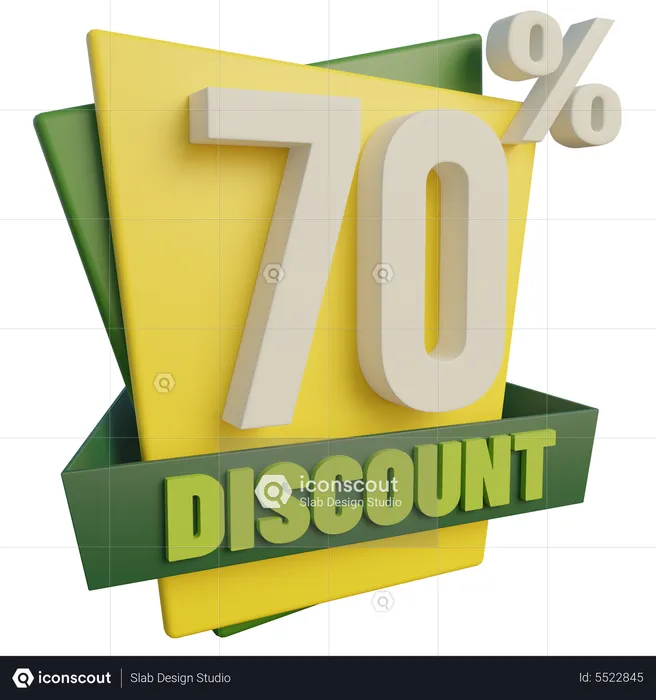 Seventy Percent Discount  3D Icon