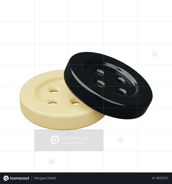 Sewing Button  3D Icon
