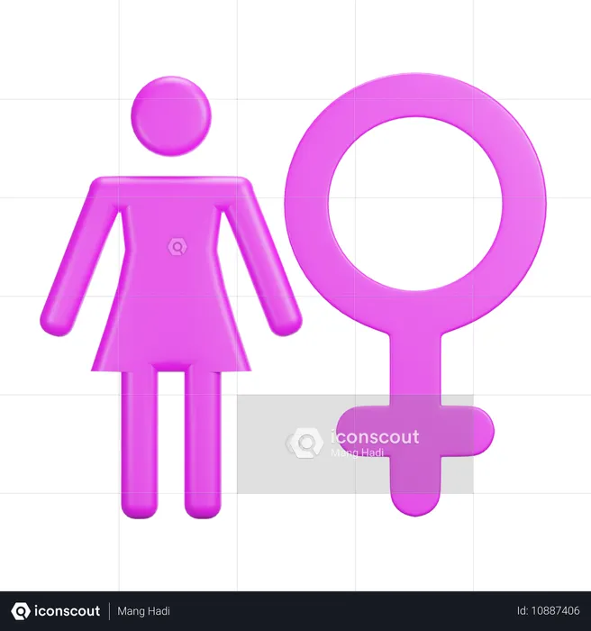 Gênero feminino  3D Icon