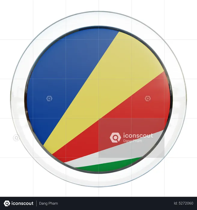 Drapeau rond des Seychelles Flag 3D Icon