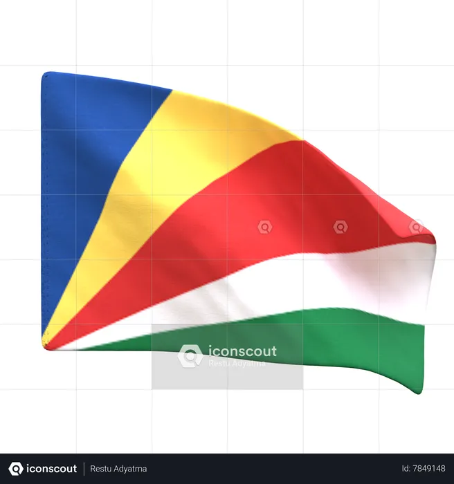 Seychelles Flag Flag 3D Icon