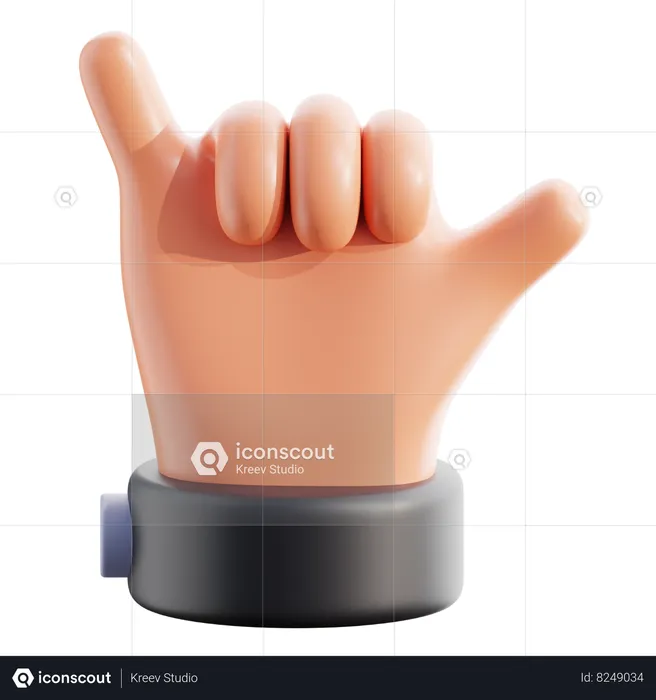 Shaka Hand Gesture  3D Icon