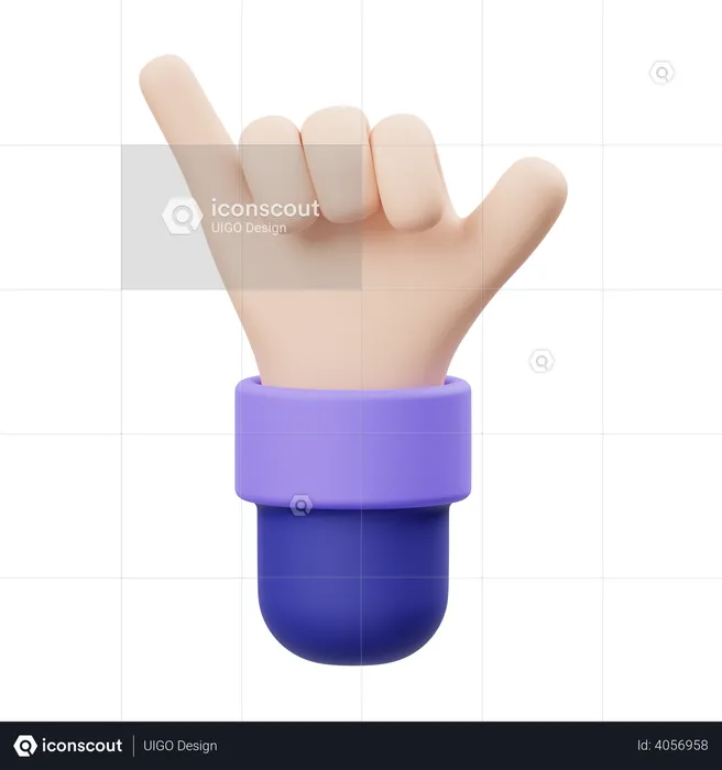 Shaka Hand Gesture  3D Illustration