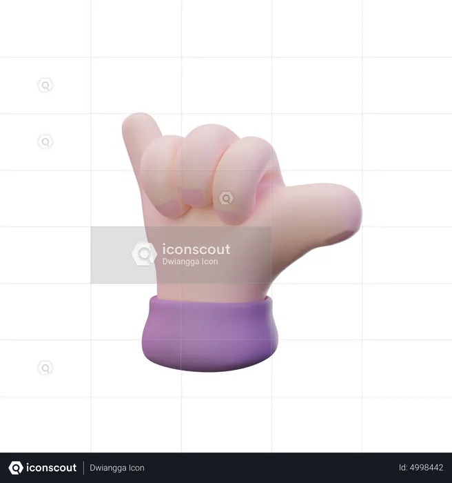 Shaka Hand Hand Gesture  3D Icon