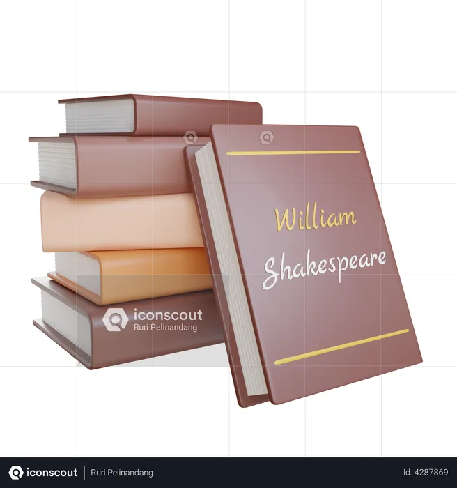 Shakespeare Book  3D Illustration