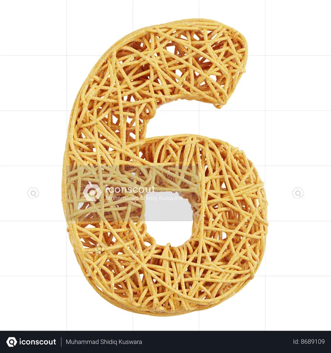 Shape Number Six  3D Icon