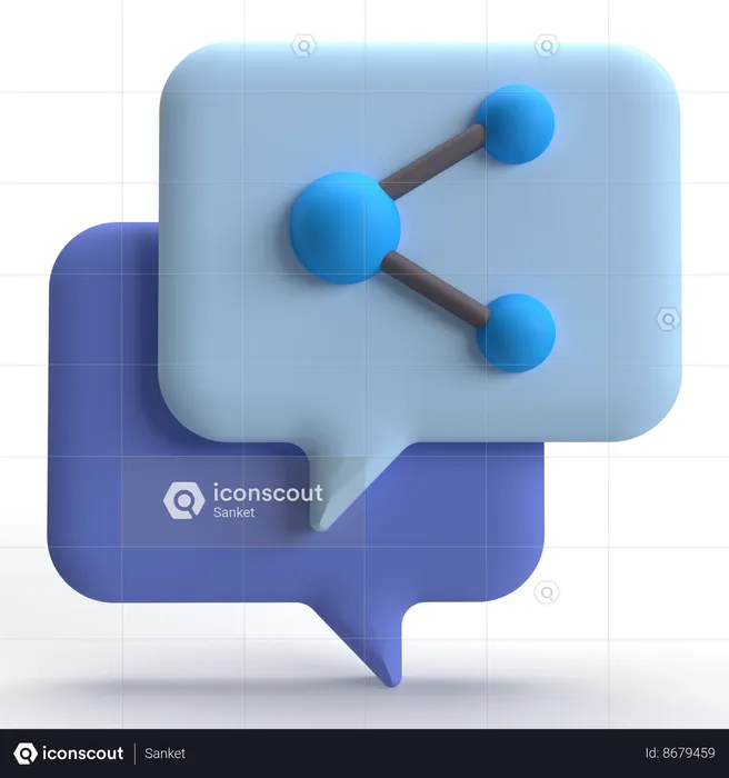 Share Chat  3D Icon