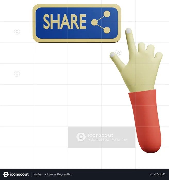 Share Click  3D Icon