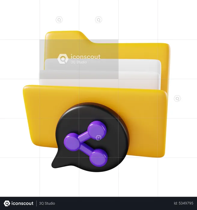 Share Folder  3D Icon