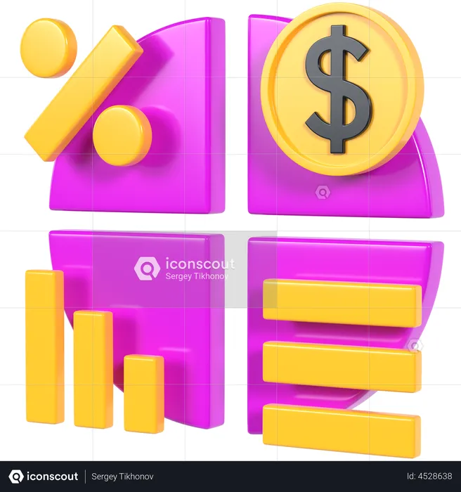 Share Of Investment  3D Illustration