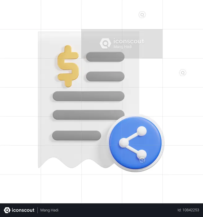 Share Receipt  3D Icon