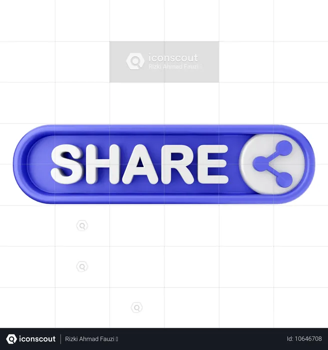 Share Text Button  3D Icon