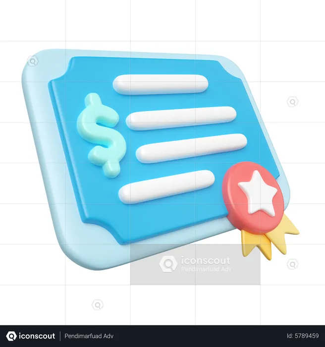 Shares Certificate  3D Icon