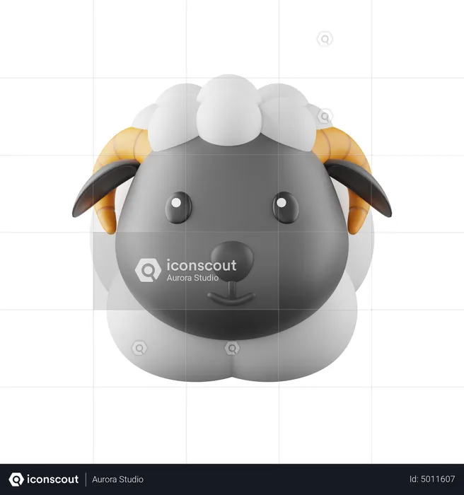 Sheep Emoji 3D Icon