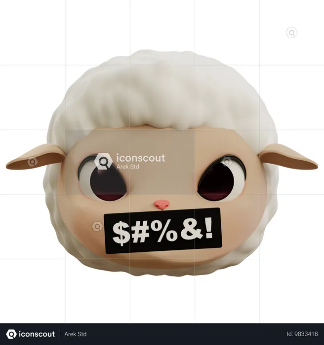 Sheep Curse Emoji Emoji 3D Icon