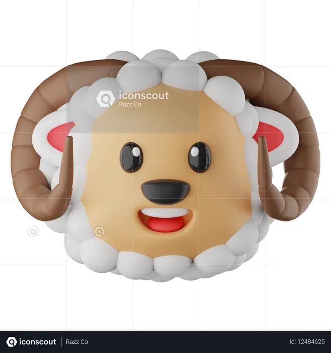Sheep Emoji  3D Icon