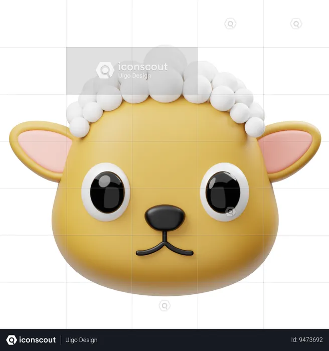 Sheep  Head  3D Icon
