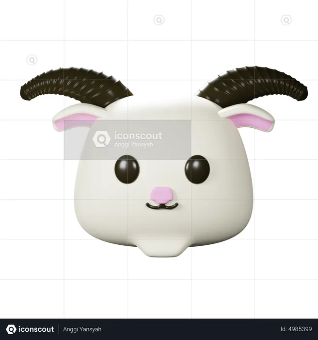 Sheep Head Emoji 3D Icon