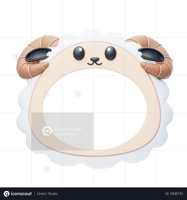 Sheep Shape Animal Frame  3D Icon