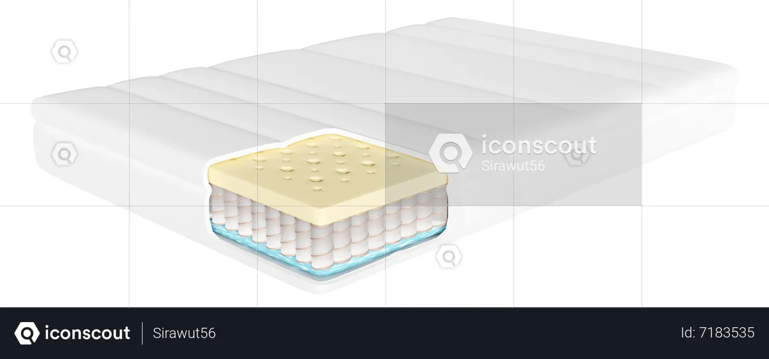 Sheet Material Mattress Structure  3D Icon
