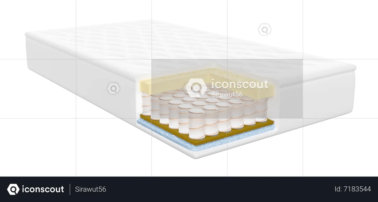 Sheet Material Mattress Structure  3D Icon