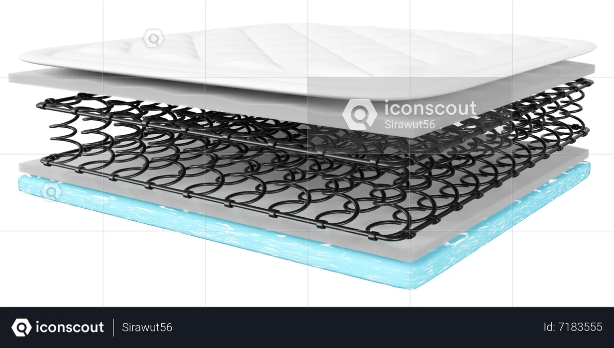 Sheet Material Mattress Structure  3D Icon