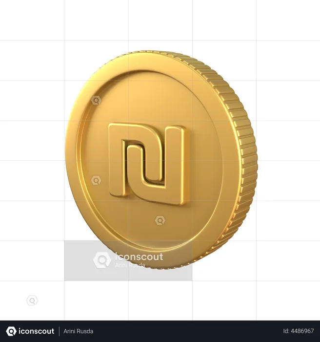 Moeda de ouro siclo  3D Icon