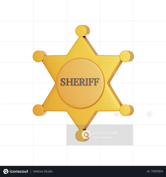 Badge de Sheriff Logo 3D Icon