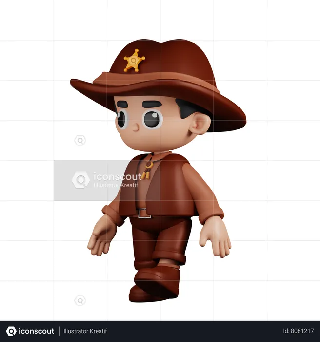 Sheriff andante  3D Illustration