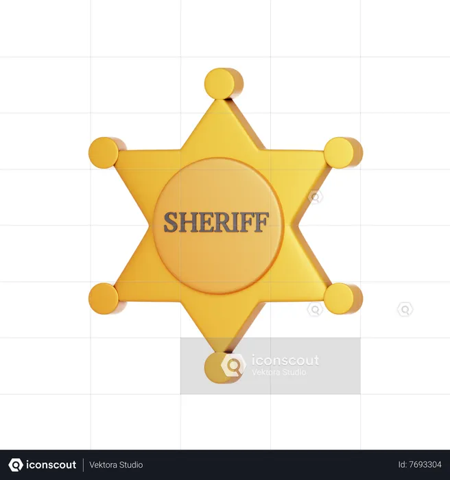 Sheriff Badge Logo 3D Icon