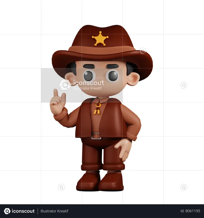 Sheriff dando consejos  3D Illustration