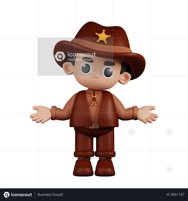 El sheriff no tiene idea  3D Illustration