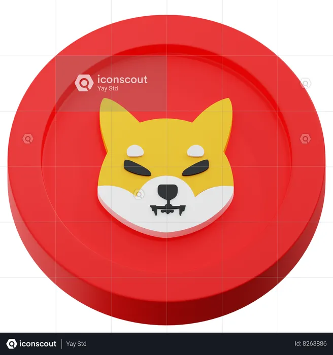 Shiba inu Logo 3D Icon