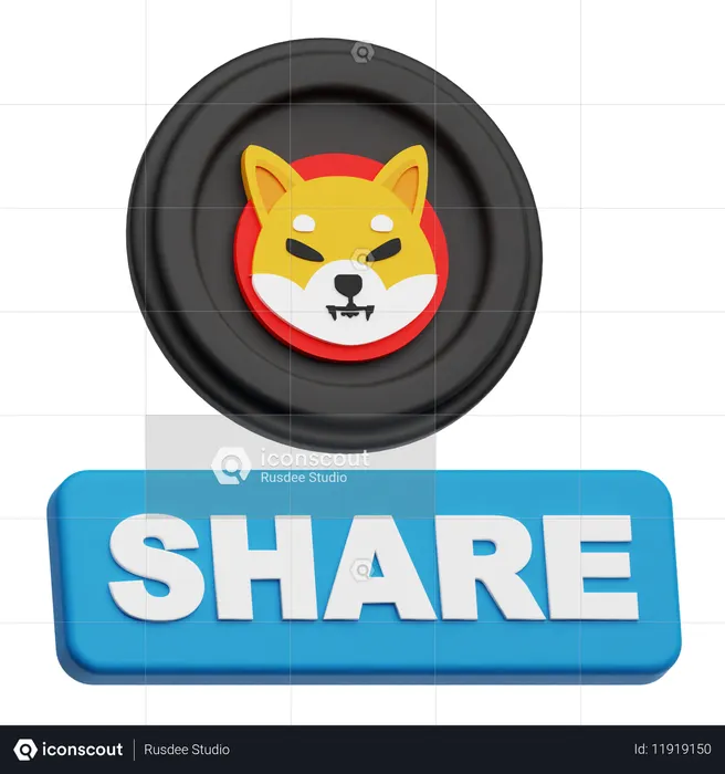 Shiba inu compartilha  3D Icon