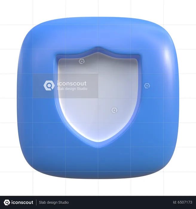 Shield Button  3D Icon