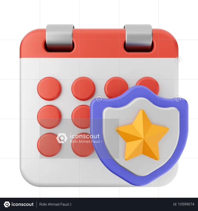 Shield Calendar  3D Icon